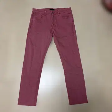 새상품 유니클로 스키니 테이퍼드 컬러 청바지 핑크 W32