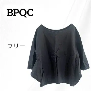 BPQ 리넨 돌먼 슬리브 탑 블랙 린넨 100%