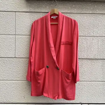 80s 90s USA제 레이온 테일러드 자켓 핑크 빈티지