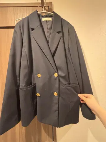 네이비 더블 브레스트 자켓