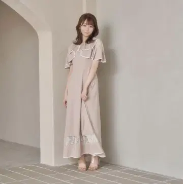 로제뮤즈 piping lace switching dress