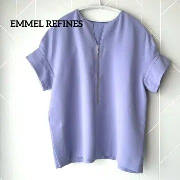 EMMEL REFINES 2WAY 지퍼 라운드 슬리브 블라우스