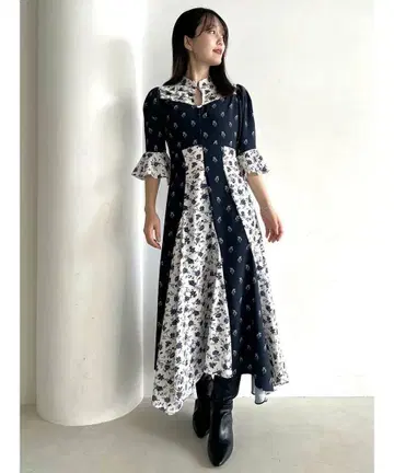 SNIDEL Muse de la Toile de Jouy 콜라보 원피스
