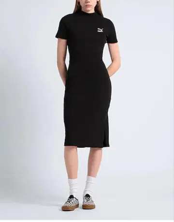 Puma 블랙 반팔 타이트 원피스