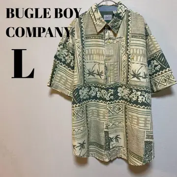BUGLE BOY COMPANY 올 패턴 반팔 셔츠 알로하 셔츠 L