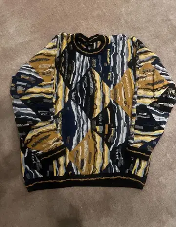 COOGI 기하학 패턴 스웨터 XL