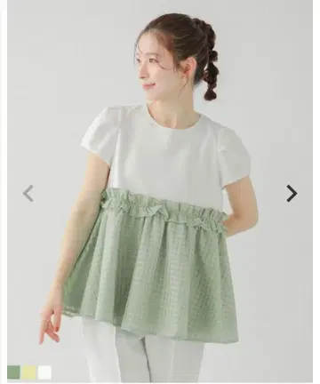 택 포함 새상품 fitmore 시어 체크 페플럼 탑