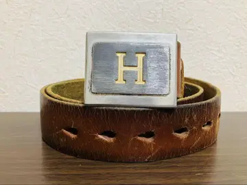 HRM 할리우드 랜치 마켓 가죽 벨트 H 버클 브라운