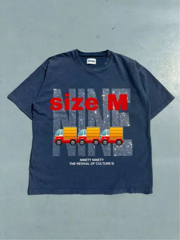 NINE 로고 크리스탈 티셔츠 M