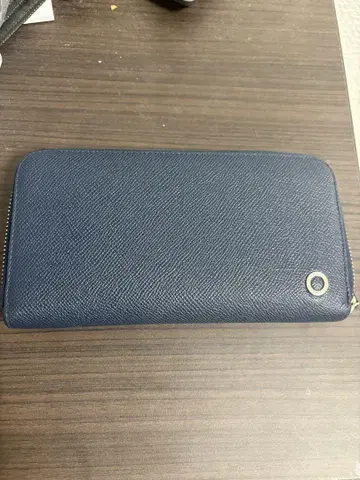 BULGARI 네이비 가죽 장지갑