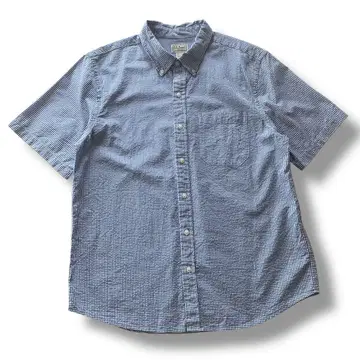 L.L.Bean 엘엘빈 체크 시어서커 BD 셔츠 XL 반팔