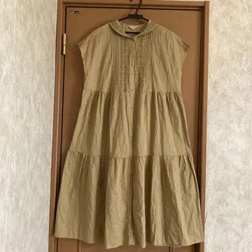 사만사 모스모스 자수 세일러 카라 원피스 머스타드 컨디션 최상