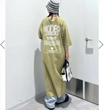 새상품 로데오 크라운 와이드 보울 로고 래글런 슬리브 원피스