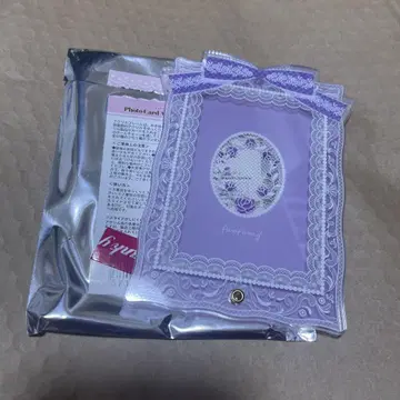 후쿠야 온라인 포토 카드 아크릴 프레임 레이스 리본 보라색 퍼플