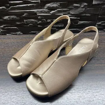 FAUVE REGAL 핑크 베이지 오픈토 샌들 23.5cm