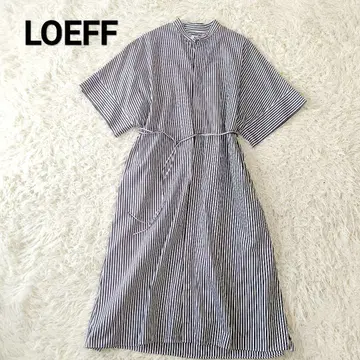 LOEFF 로에프 스트라이프 셔츠 원피스 밴드 카라