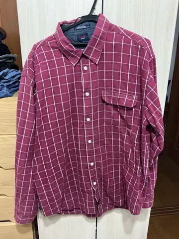 TOMMY 90s 빨간색 체크 무늬 긴팔 셔츠