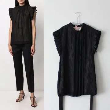 JIL SANDER/질 샌더/23SS/랜덤 플리츠 블라우스
