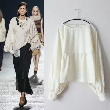 DRIES VAN NOTEN/드리스/오버 사이즈 퍼프 슬리브 블라우스