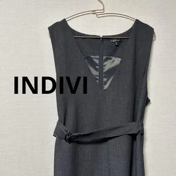 [INDIVI] 인디비 V넥 슬리브리스 롱 원피스