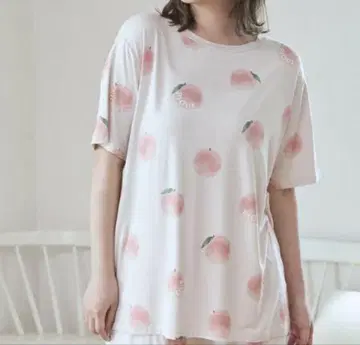 인기 완판 젤라또피케 복숭아 프린트 티셔츠 룸웨어