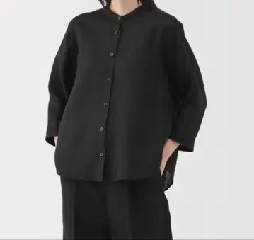 무인양품 린넨 워싱 7부 소매 블라우스