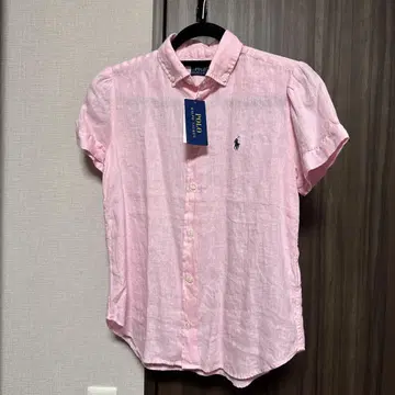 폴로 린넨 반팔 셔츠 XS 핑크