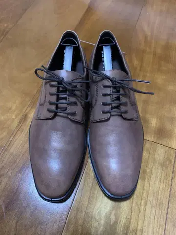 ECCO 브라운 가죽 레이스업 슈즈