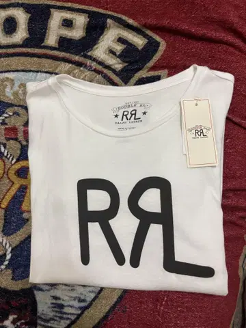 Ralph Lauren RR 로고 화이트 티셔츠