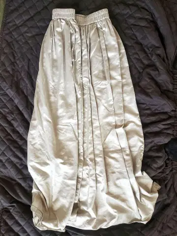ma couleur 여성용 메모리 인조 가죽 개더 맥시 스커트