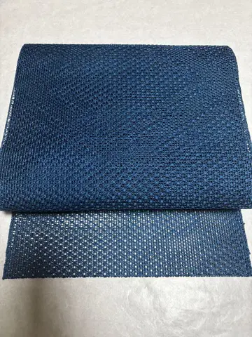 새상품급! 얇은 비단 나고야 오비(약 24cm) 네이비