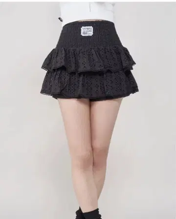 Darich 셔링 코튼 레이스 미니 스커트