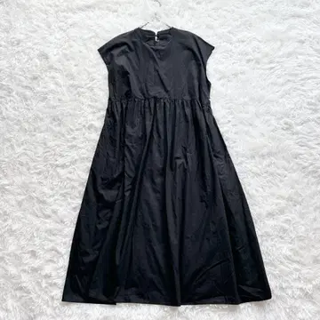 안미누 UNMINOU 백 리본 개더 원피스 블랙 BLACK