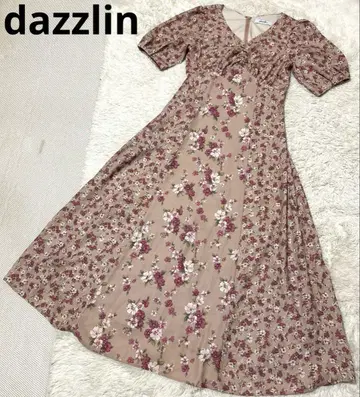 dazzlin 절개 꽃무늬 롱 원피스