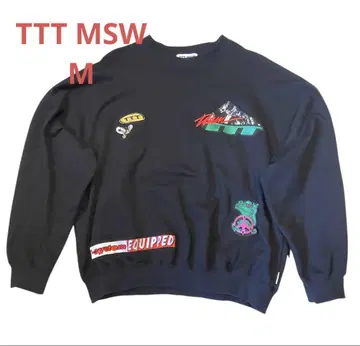 TTT MSW/티/자수/크루넥/맨투맨/블랙/남성용/M/롱T