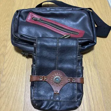 가죽 숄더백 브라운 2개 세트