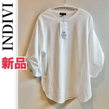새상품 인디비 INDIVI 컷소 소매 벌룬 블라우스 셔츠 화이트