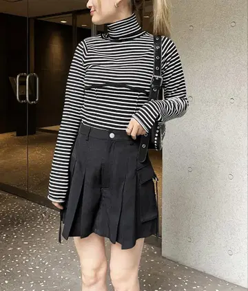 SPIRALGIRL 카고 미니 스커트 블랙 F