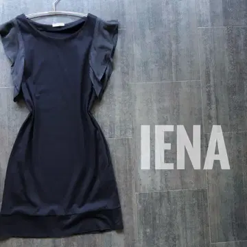 IENA 이에나 플레어 슬리브 원피스 프릴 무지 티셔츠 원단 네이비 컬러