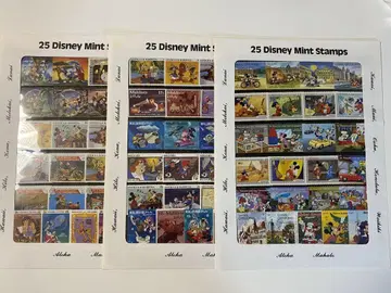 디즈니 우표 시트 MINT STAMP 25장 3세트