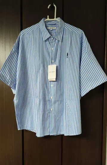 US POLO ASSN 블루 스트라이프 반팔 셔츠 L LL