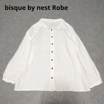 비스크 바이 네스트로브 린넨 100% 블라우스 네이비 화이트