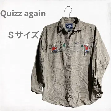 Quizz again 자수 긴팔 셔츠 S 사이즈 베이지 코디 로이