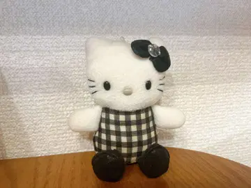 당시의 물건 헬로키티 모노톤 버전 봉제 인형 마스코트 키링