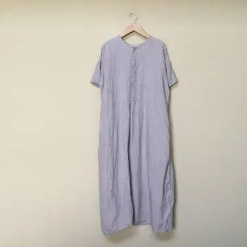 헤븐리 린넨 원피스 풀오버 노카라 린넨 100% 그레이지