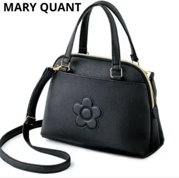 MARY QUANT 마리 콴트 2Way 숄더백 가죽 블랙