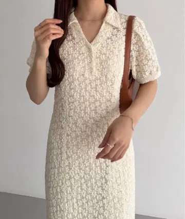 callautia 컷 레이스 폴로 원피스