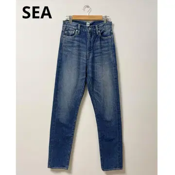 SEA 데님 팬츠 여성용 25 하이웨스트 테이퍼드 하이 라이즈