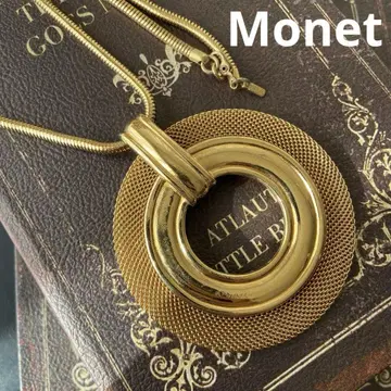 Monet 빅 사이즈 골드 메쉬 후프 빈티지 목걸이