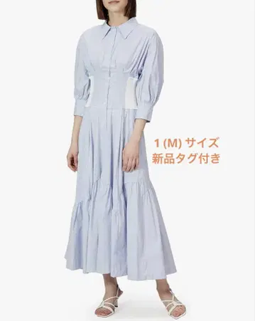 택 포함 새상품 FRAY ID 랜덤 티어드 셔츠 원피스